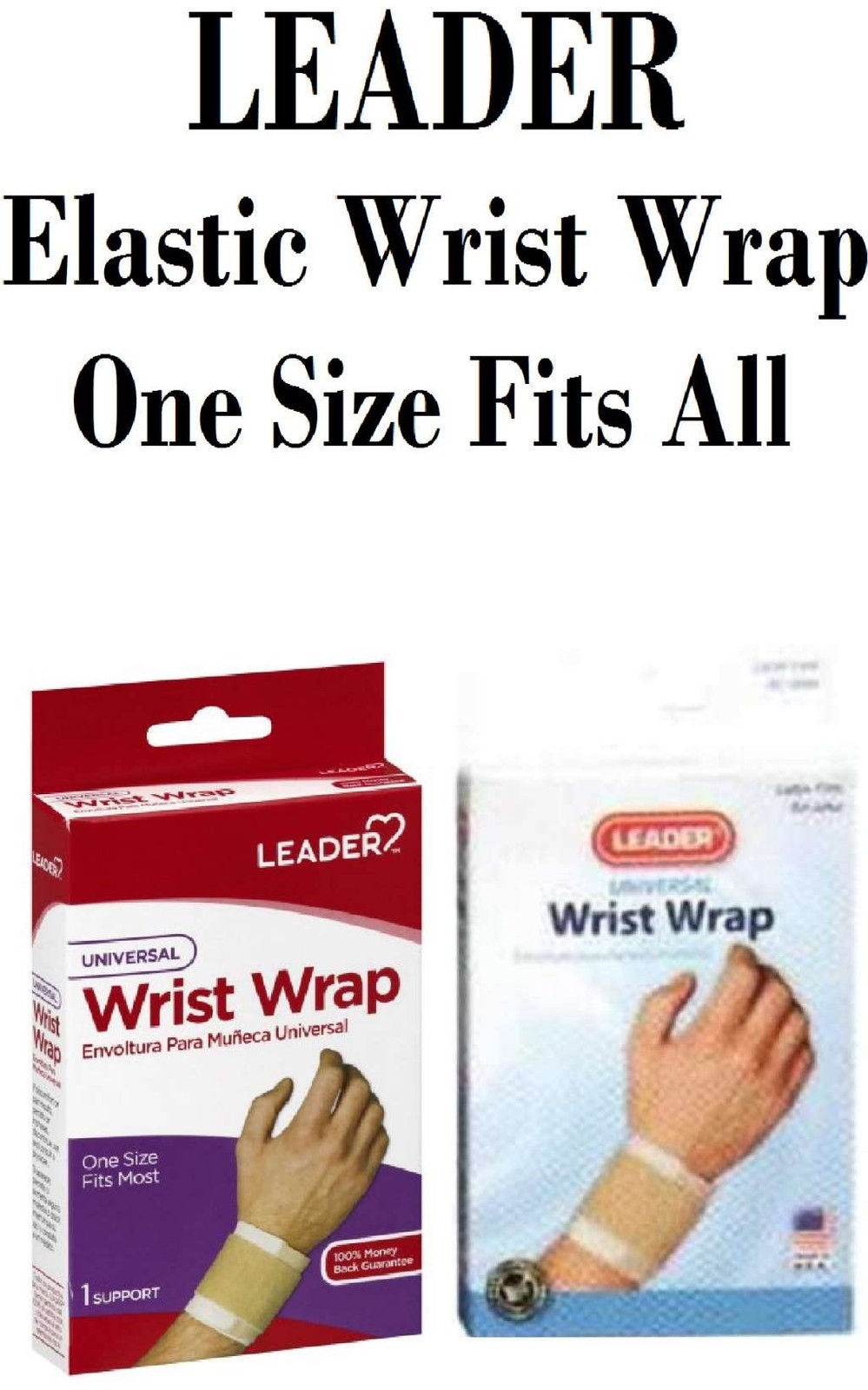Leader Wrist Wrap Elastic One Size.