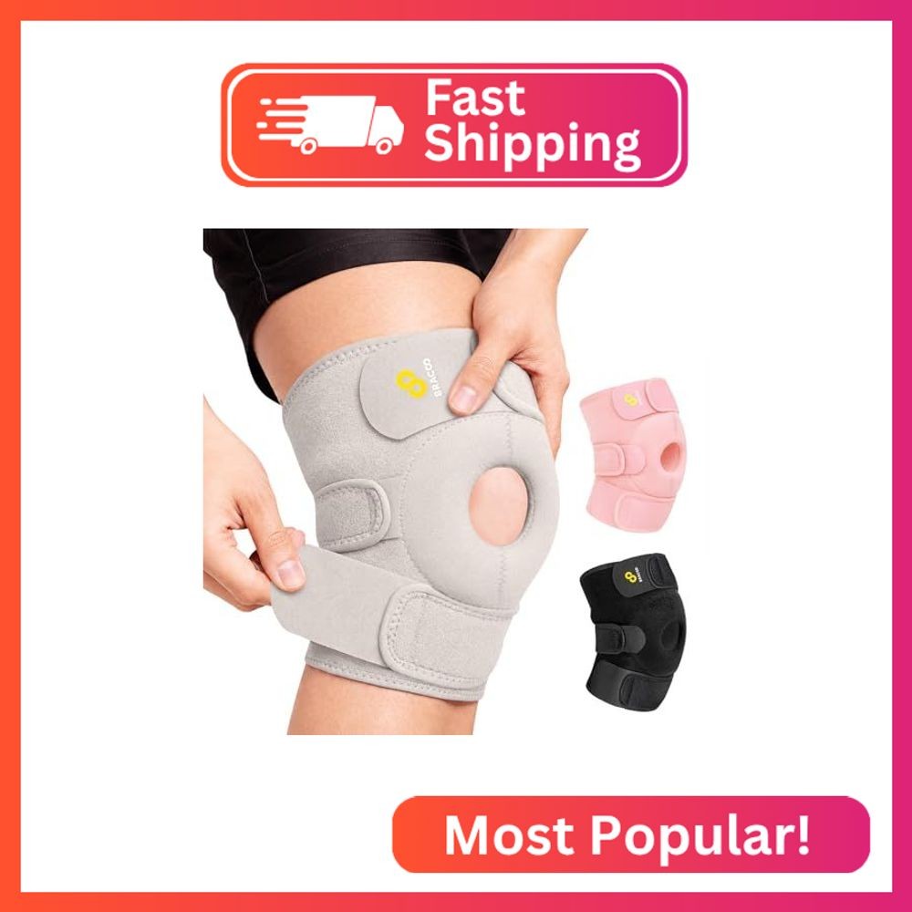 Bracoo Knee Support Brace for Men Women, Adjustable Compression Sleeve Wrap Pate