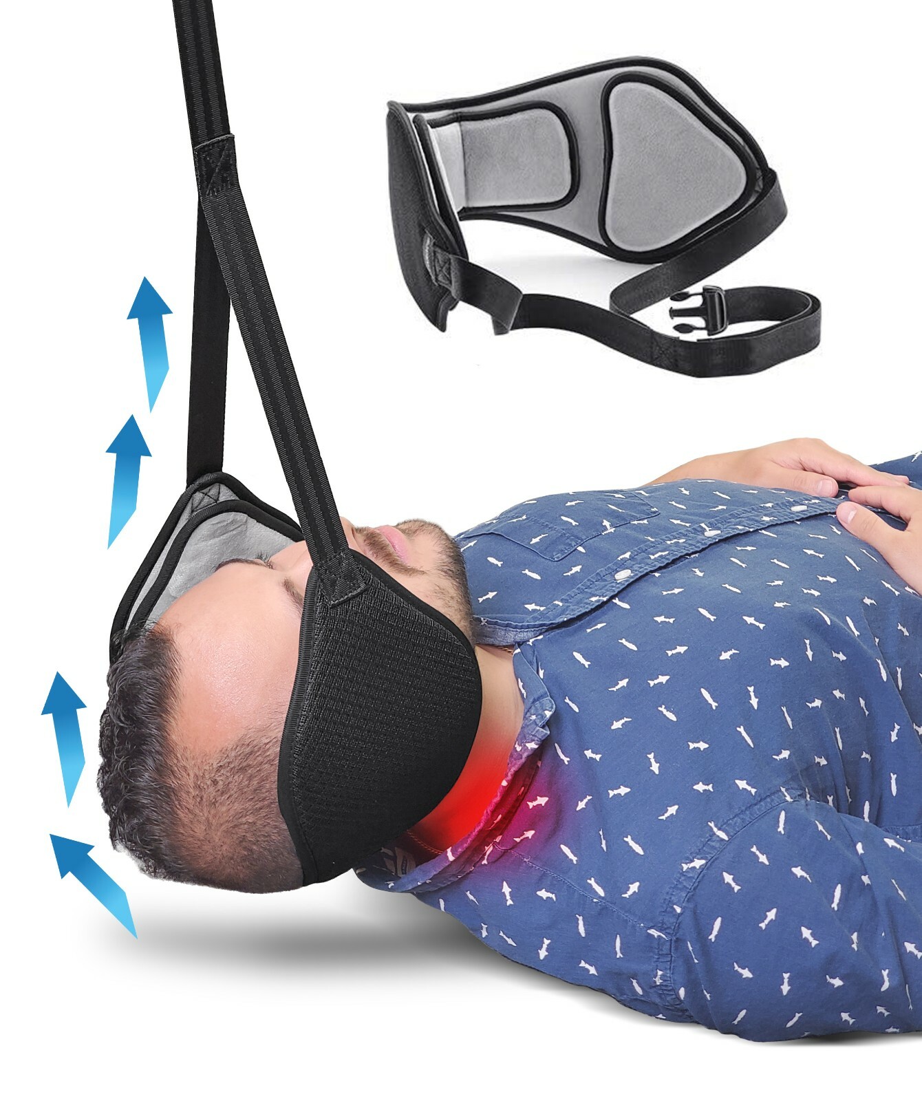 Head Sling Hammock Stretcher – Back Pain Relief Cervical Traction Doorknob Sling