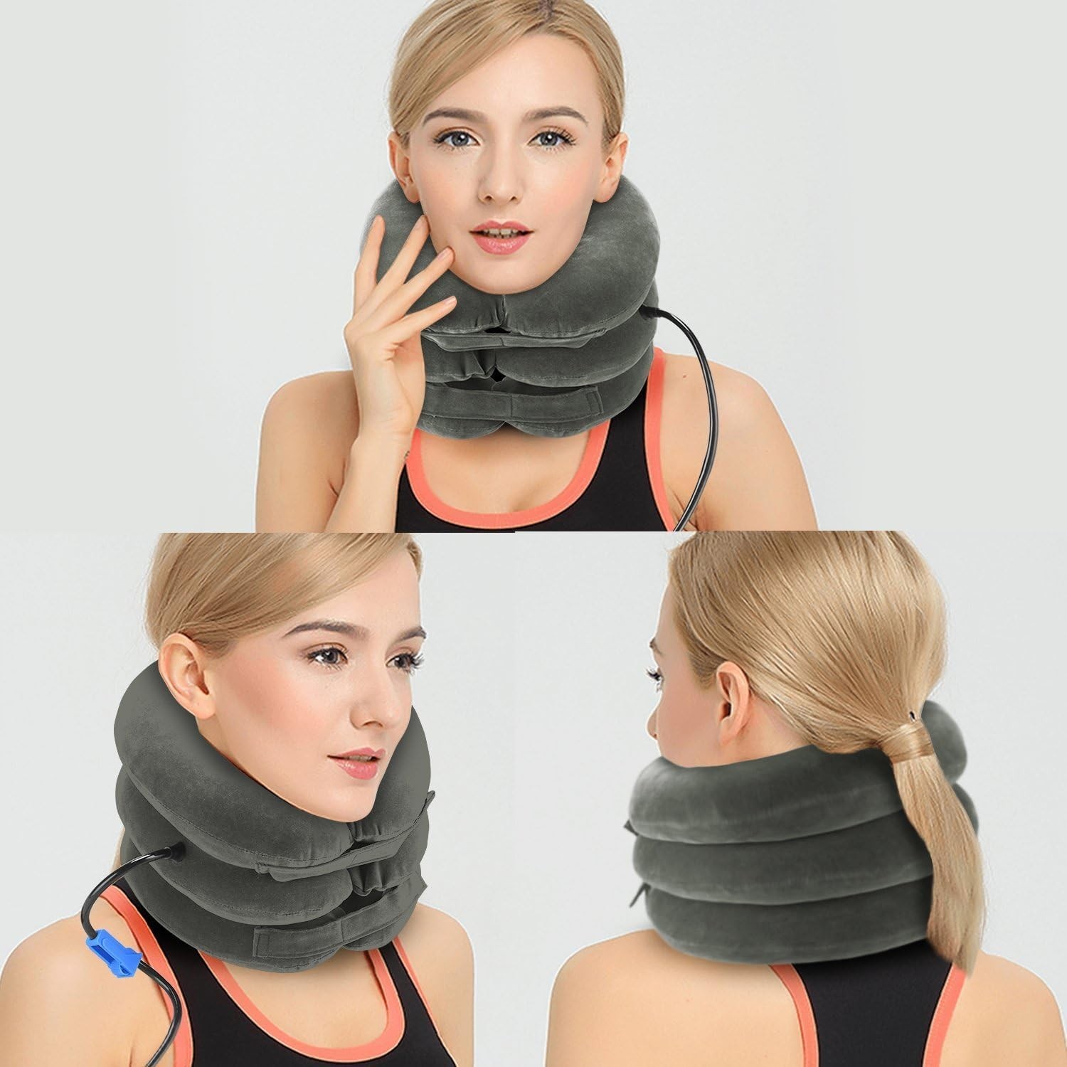 Lightweight Inflatable Neck Brace for Chronic Pain Relief – Hand Washable Care