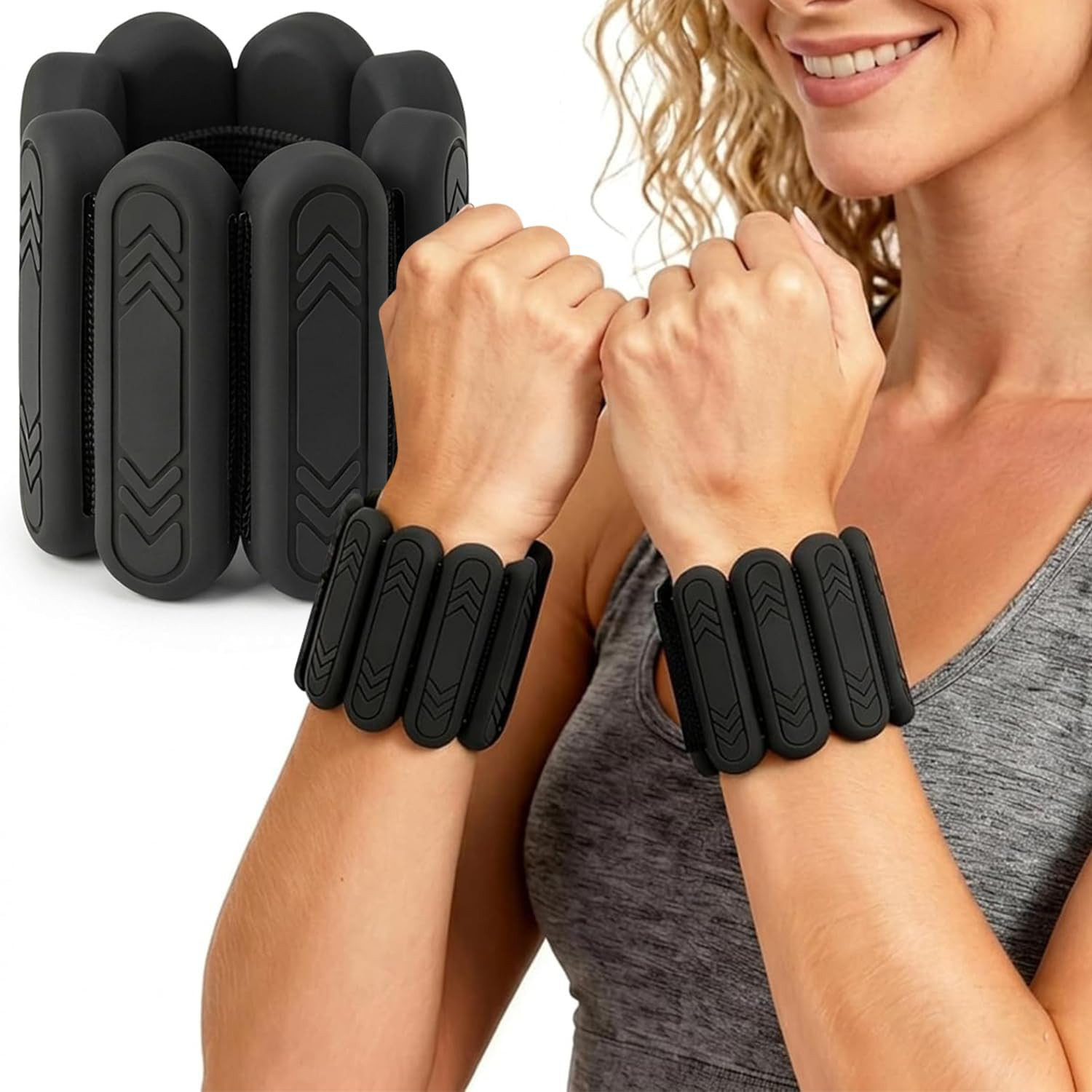 Wrist & Ankle Weights for Women Men, 1lb/2lb/4lb Set of 2 – Adjustable Wearab…