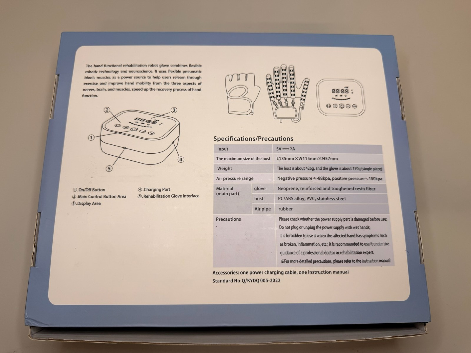 FocuBody Hand Rehab Robot Glove Left M Stroke Therapy Recovery Device Kit