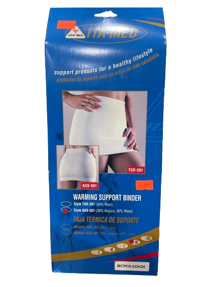 BRAND NEW – ITA-MED ABDOMINAL WARMING SUPPORT BINDER.