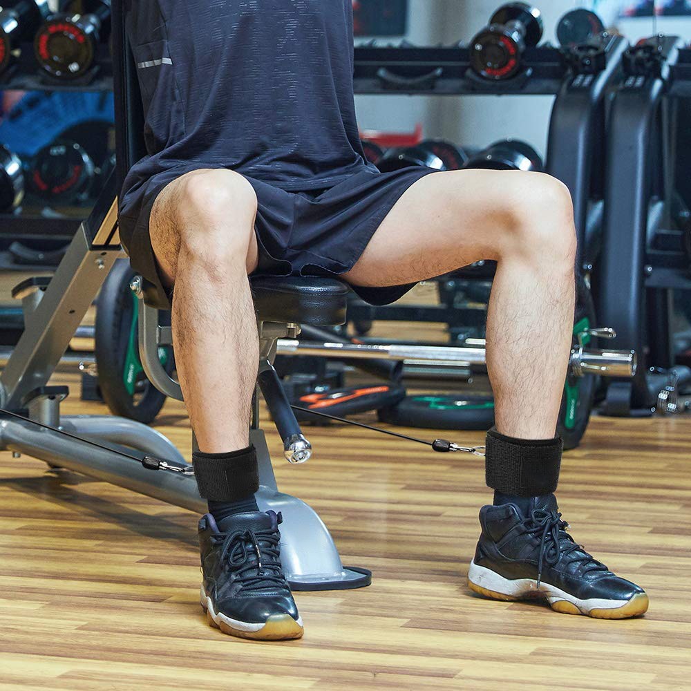 Adjustable Ankle Wrist Cuffs,Padded Straps For Cable Machine Leg Exercises,Black