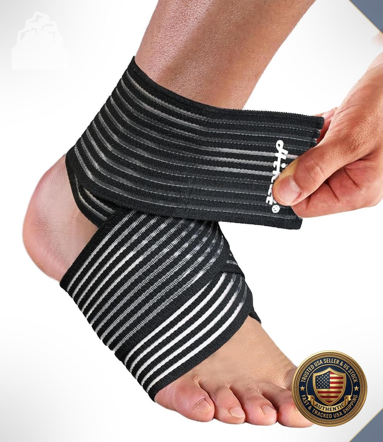 Foot Ankle Compression Brace 2 Pack Wrap Support Sprains Plantar Fasciitis