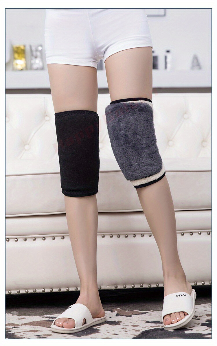 Warm Knee Pads Thick Double Layer Imitation Cashmere Knee Pads for Elderly Women
