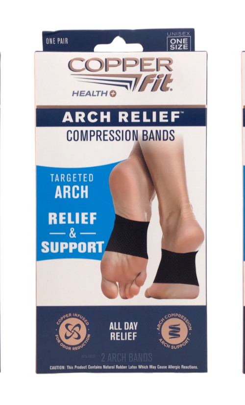 Copper Fit Copper Infused Arch Relief COMPRESSION BANDS One Size Unisex NIB