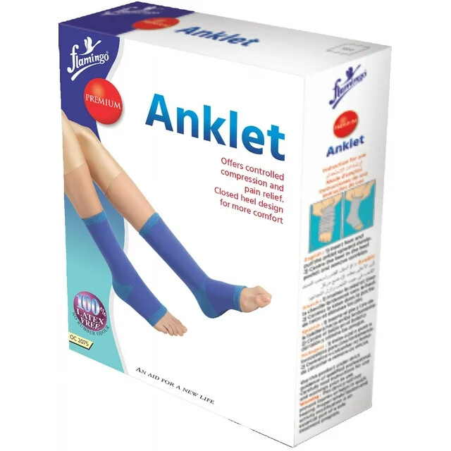 Flamingo Premium Anklet for Mild Support-Anatomically Shaped, Ankle Braces, Blue