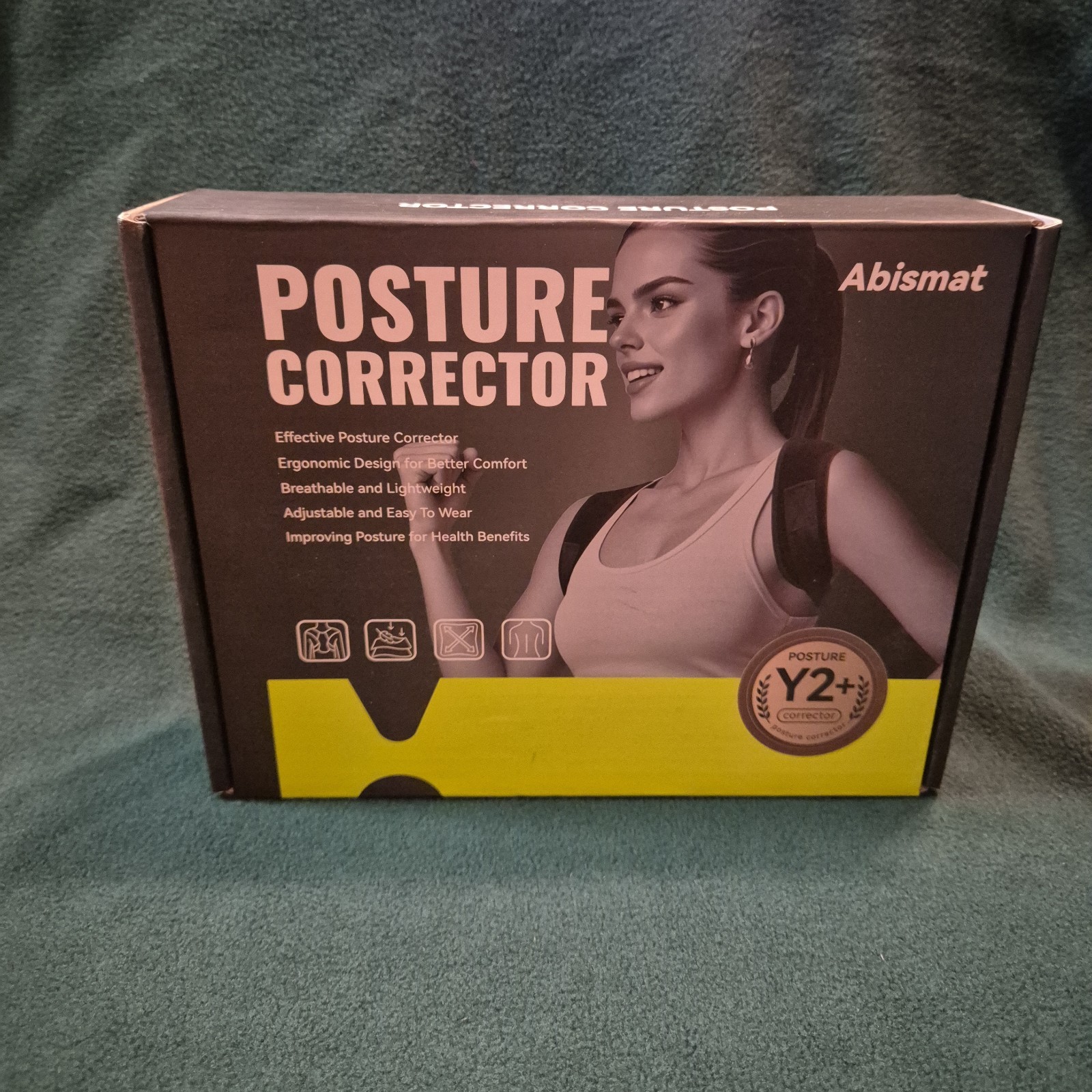 Abismat Posture Corrector Brace Black Green New In Box Medium