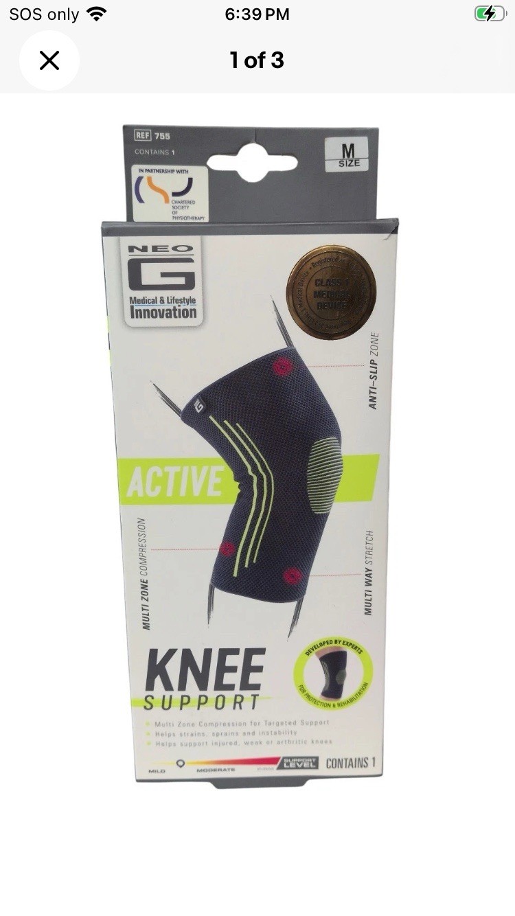 Neo G Active Plus Knee Support Multi-Zone Compression Size Medium/NEW FREE SHI