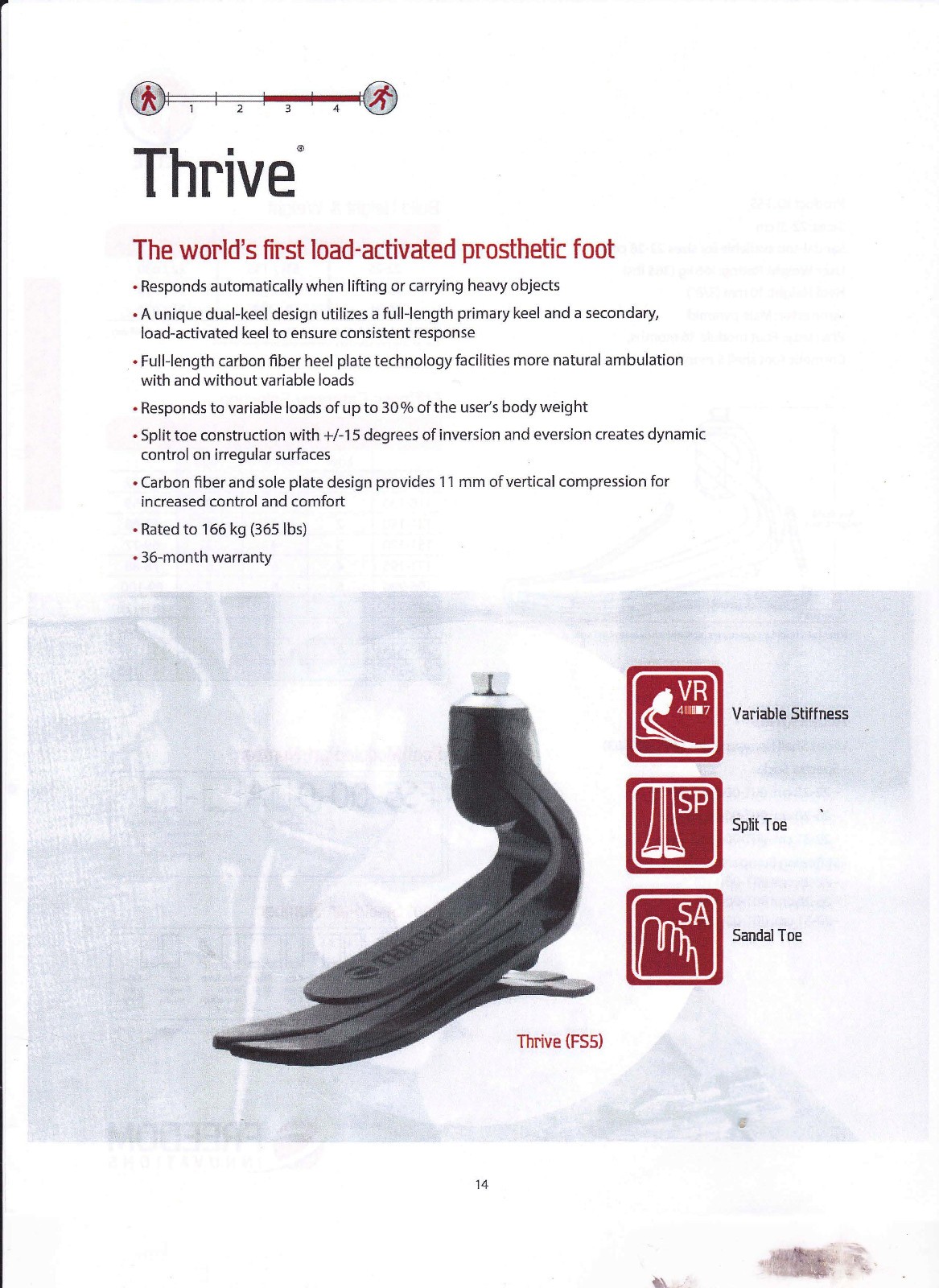 Freedom Thrive Foot Prosthetic Category 4 Size 28 cm