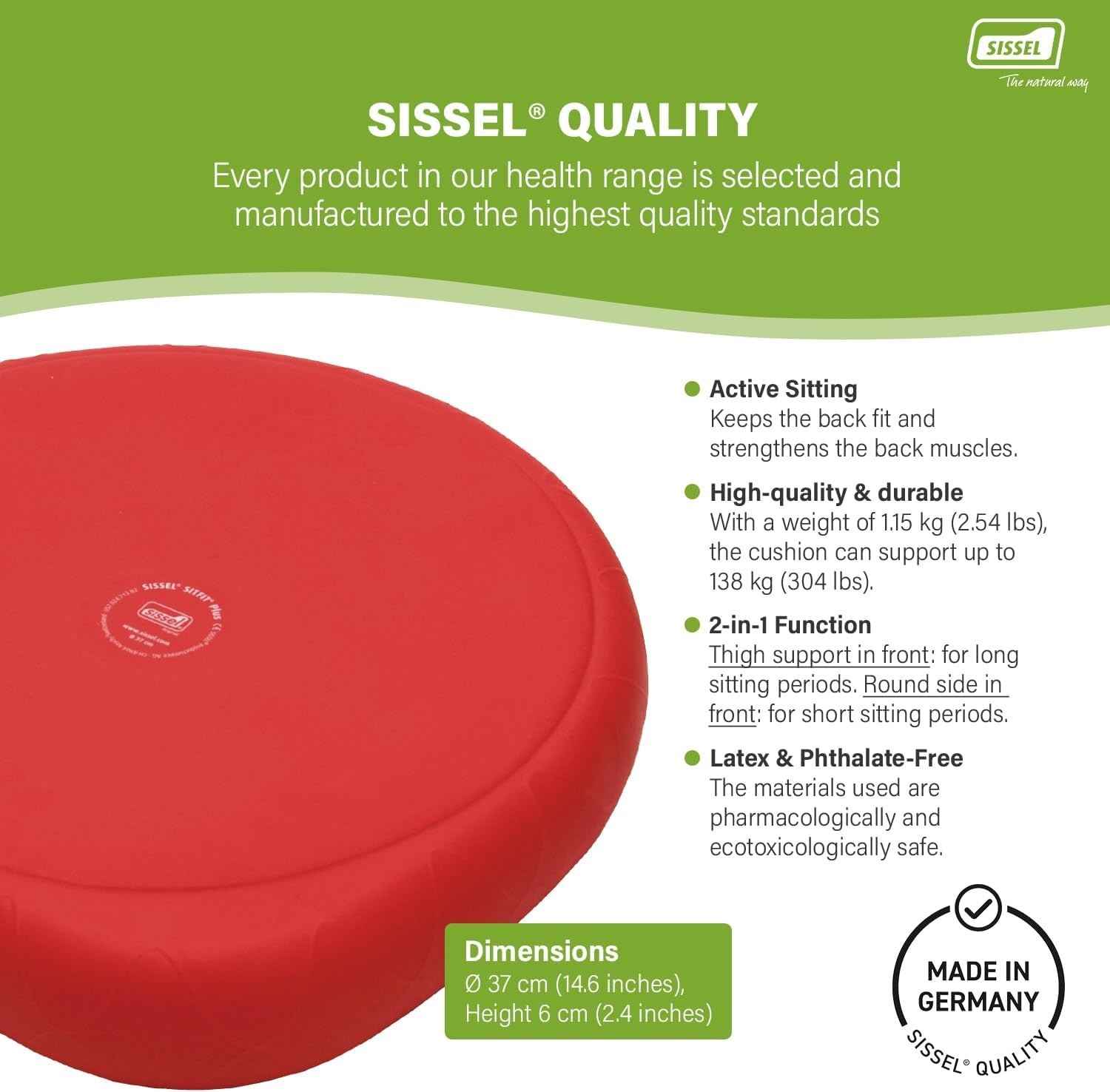 SITFIT 14in Red | Active Sitting & Training | Strengthens Back & Pelvic Floor…