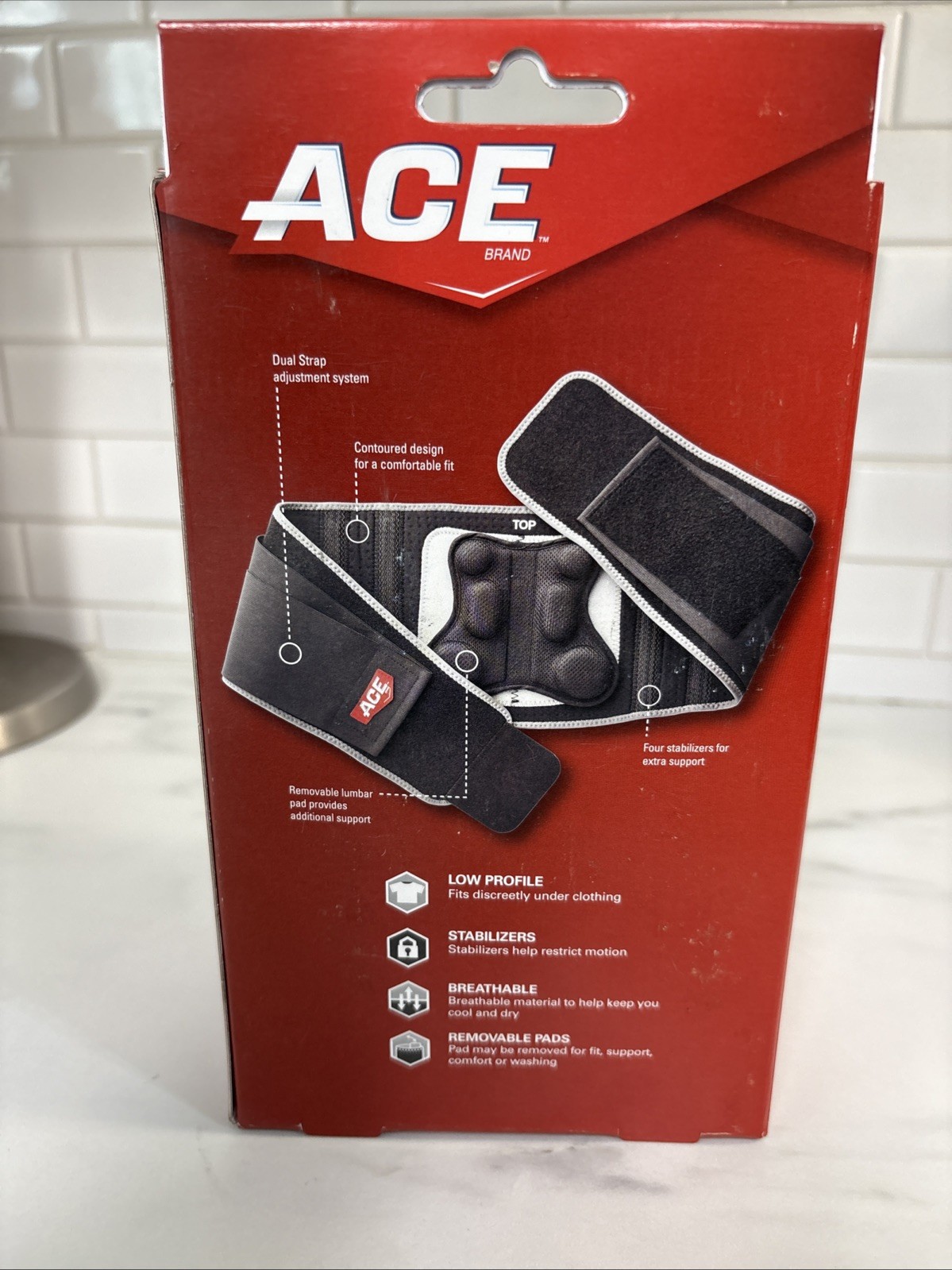 ACE Deluxe Back Stabilizer With Lumbar Support Adjustable NEW