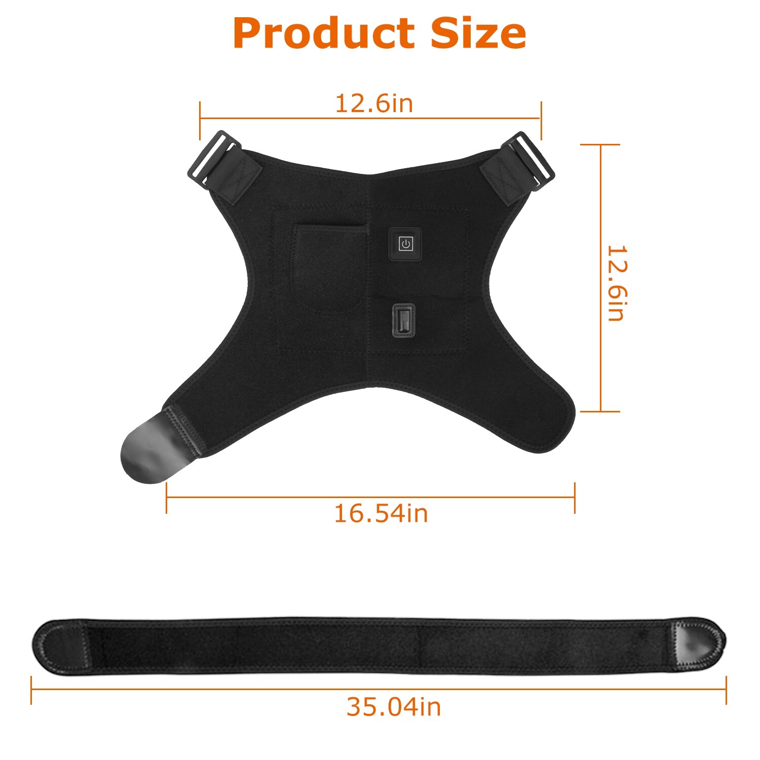 Adjustable Electric Heated Shoulder Joint Pad Wrap Brace Cold/Warm Therapy 3Mode