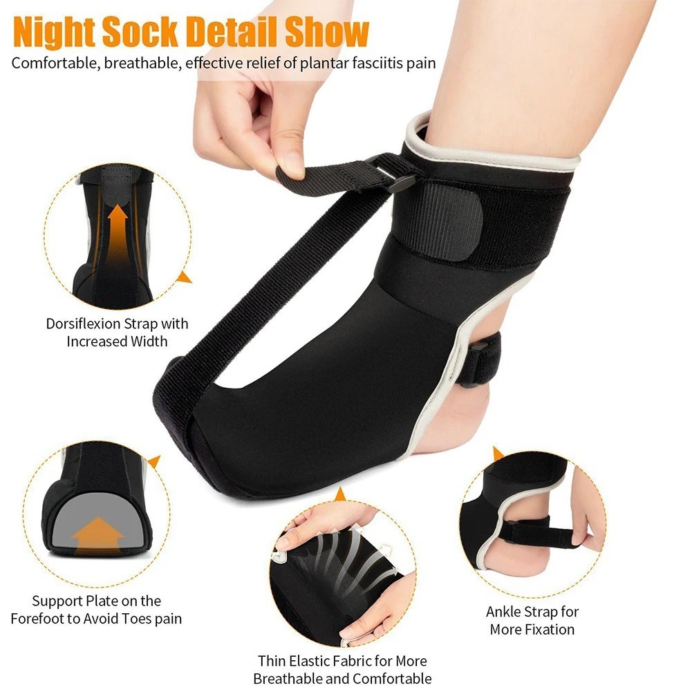 Plantar Fasciitis Night Splint Sock – Adjustable Planter Facetious Relief Brace