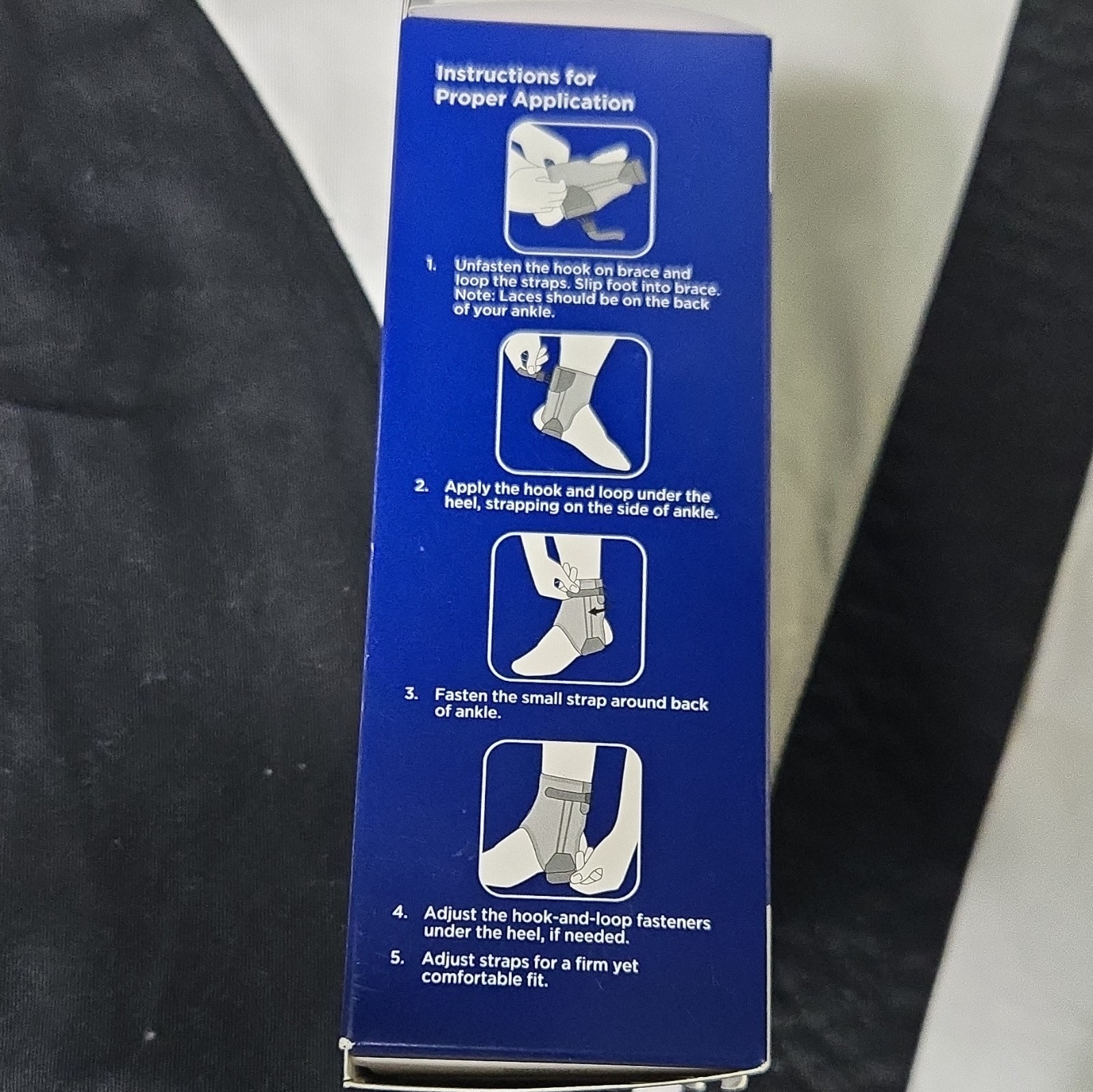 Walgreens Adjustable Ankle Brace Black One Size Antimicrobial Side Stabilizers