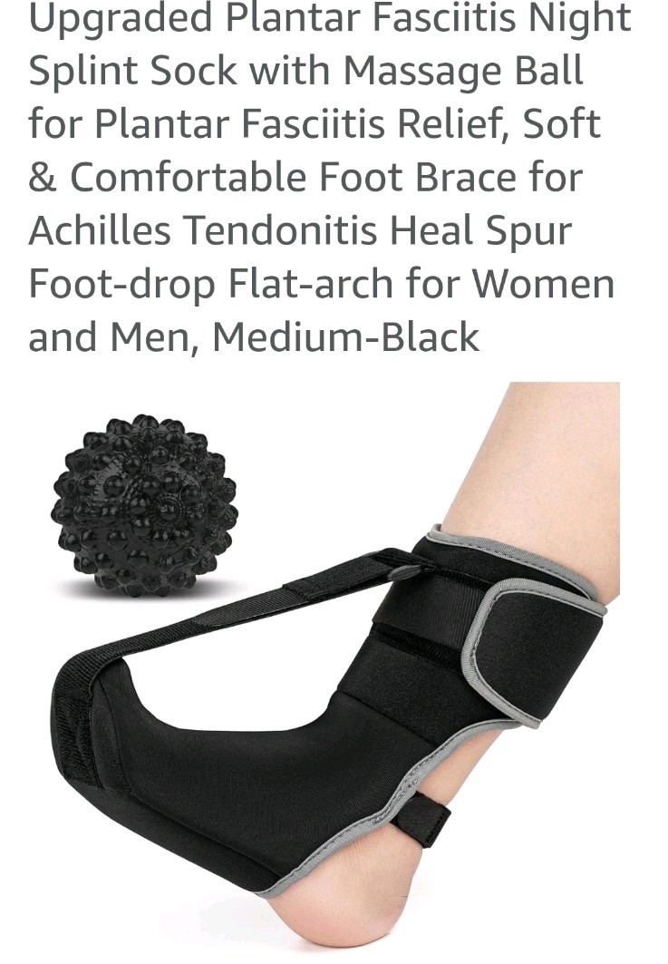 Planter Fasciitis Night Sock With Massage Ball Size Medium