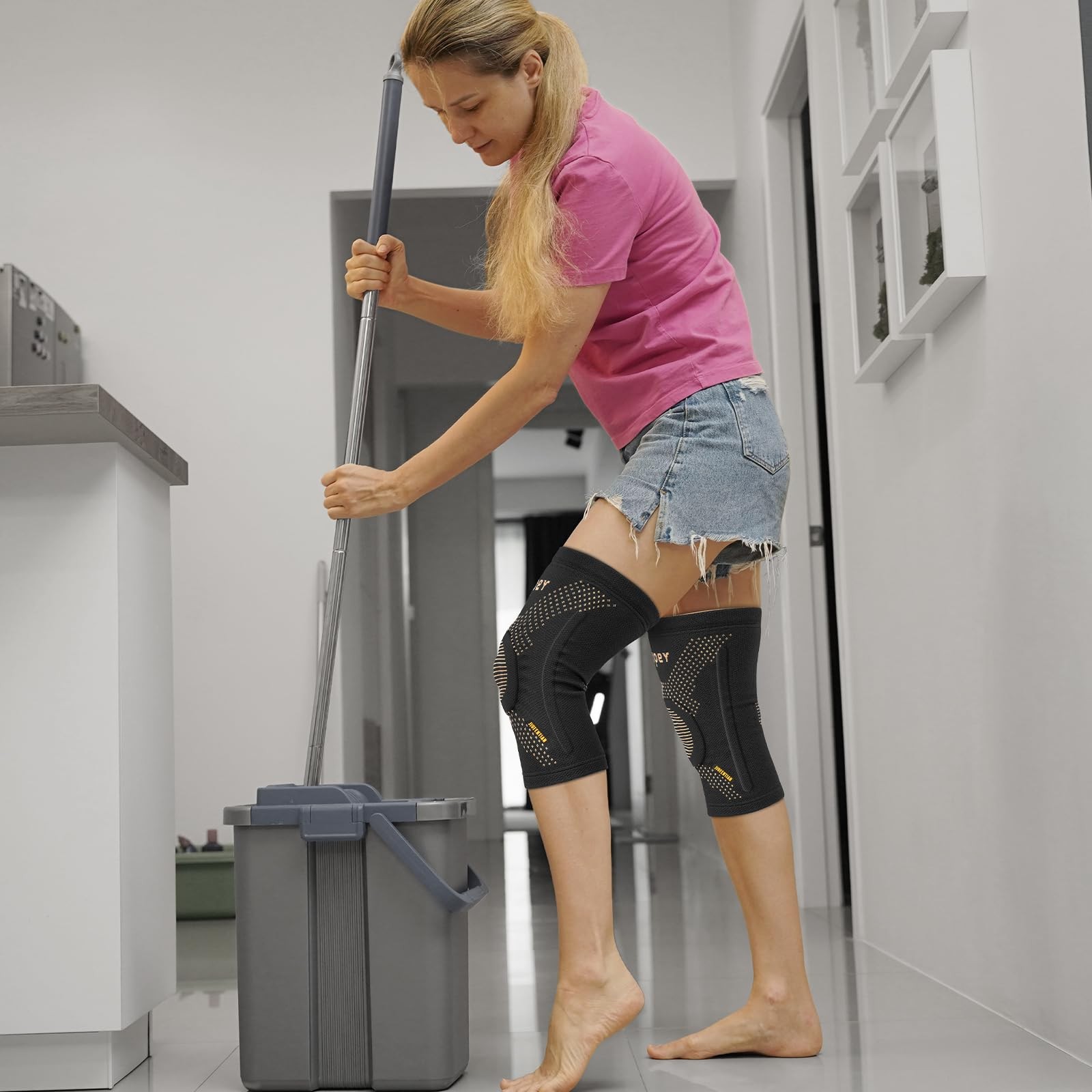 Knee Braces for Arthritis Pain with Side Stabilizers(2 Pack) | Copper Fibers …