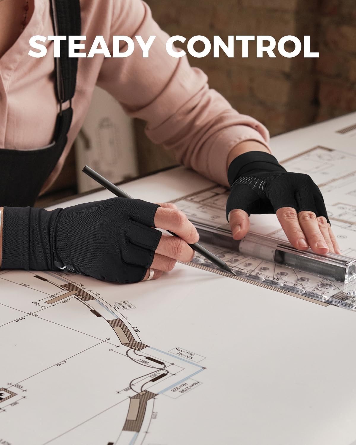 Compression Gloves Fingerless Hand Support Wrist Joint Pain Relief Sleeve
