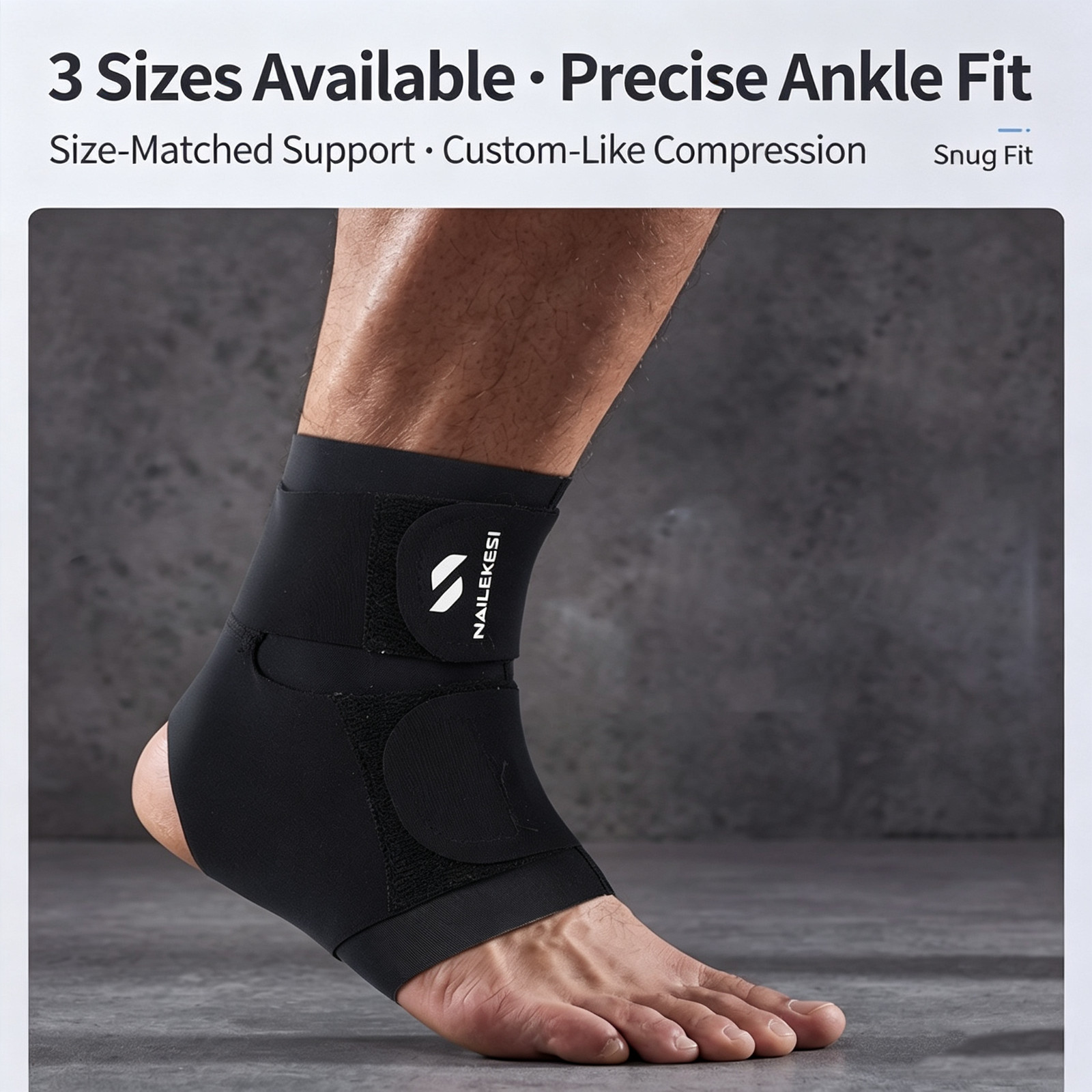 Adjustable Compression Ankle Brace Unisex Ankle Stabilizer for Sports & Ankle