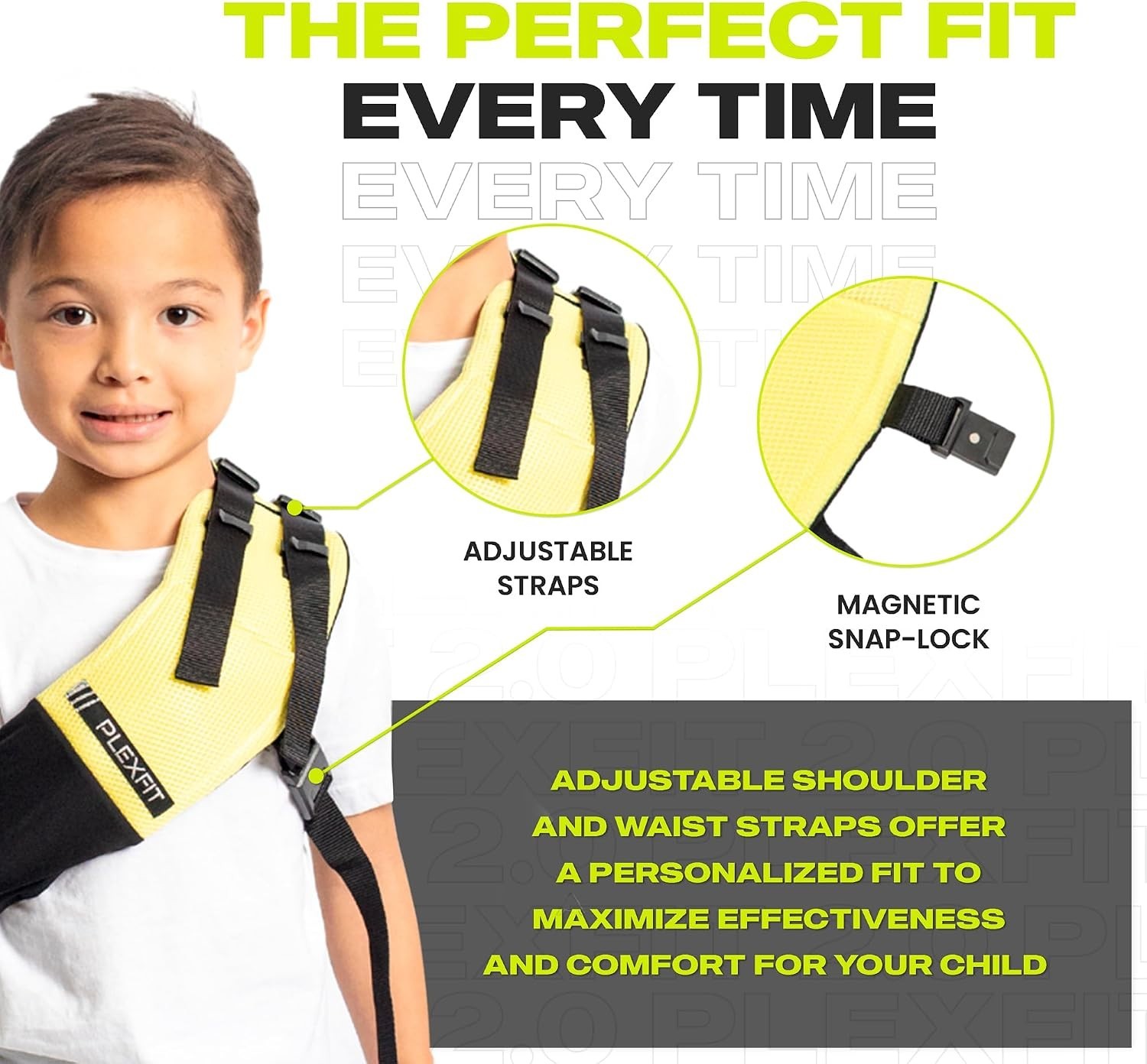 Youth Adjustable Arm Sling – Class A Medical Sling for Left Arm – Yellow & Black