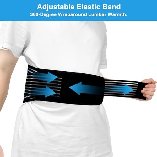 Back Support with Magnet, Tourmaline Back Brace for Lower Pain Medium Black-2