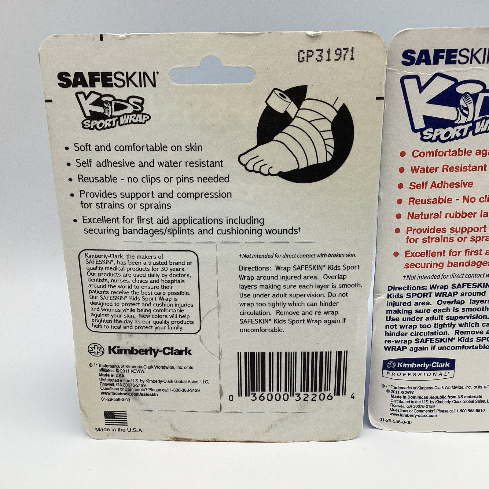 New SafeSkin Kids Sport Wrap Latex Free 2 rolls 2 Inch By 2.2 yds per roll NIP
