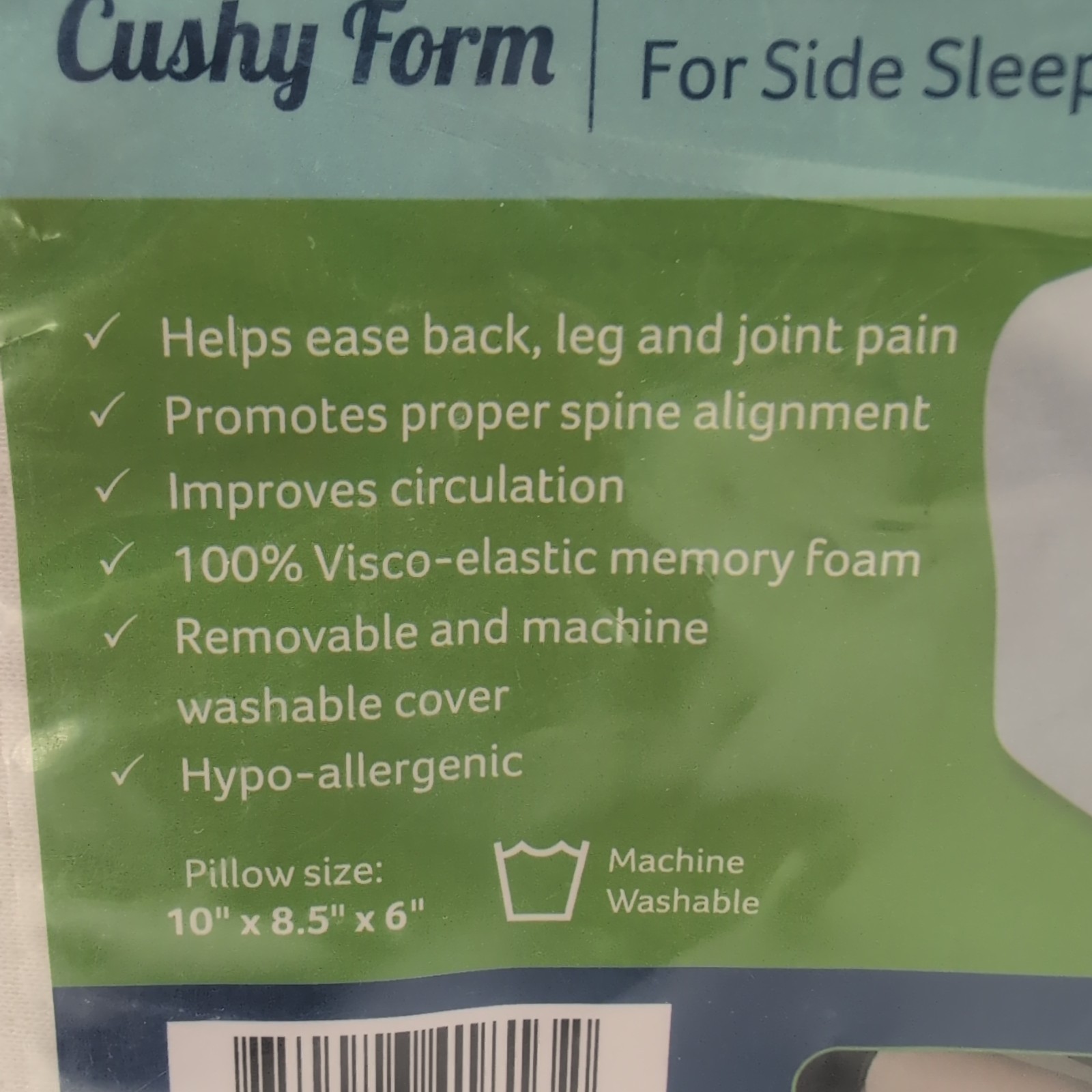 Cushy Form Knee Pillow for Side Sleepers Sciatic Nerve Pain Relief Brand New