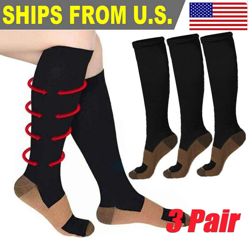 3 CompresióN Medias Varices Graduated Compression Stockings 20-30mmhg Medical