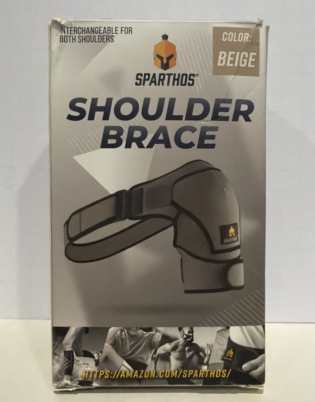 SPARTHOS Shoulder Brace Universal Beige Rotator Cuff Support Adjustable NEW