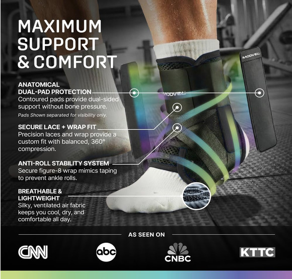MODVEL Slim Lace Up Ankle Brace, Adjustable Ankle Braces for Men, Ankle Brace fo