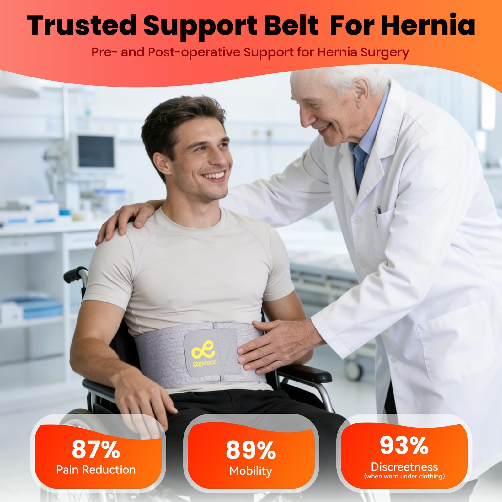 gagaiuco Umbilical Hernia Belt for Men & Women, Abdominal Binder Adjustable T…