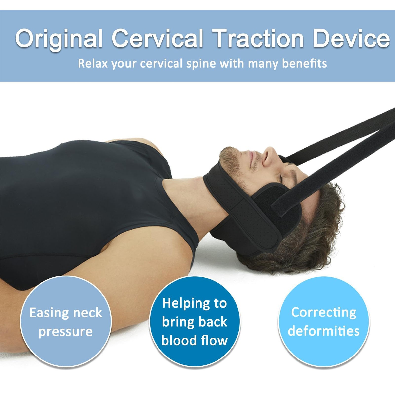 Neck Cervical Traction Strap Adjustable Neck Support For Home Use Neoprene Use