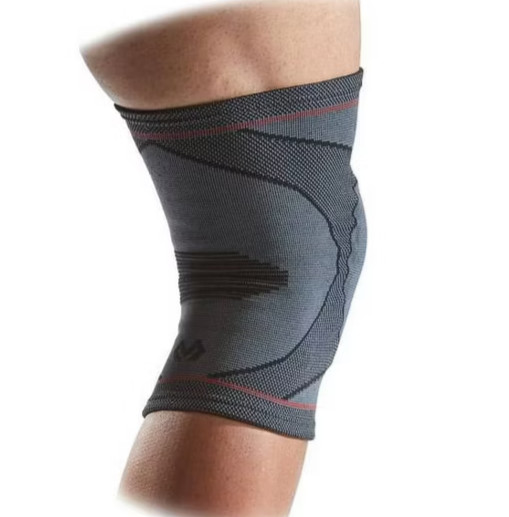McDavid Sz L/XL Sport Compression Knit Knee Sleeve with Gel Buttress Unisex Gray