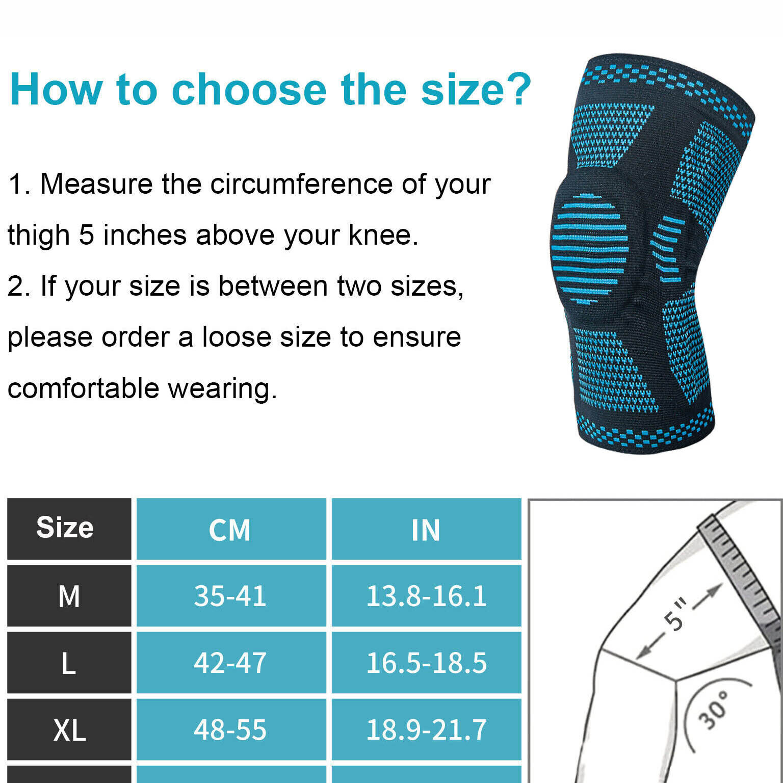 Silicone Knee Brace Compression Sleeve Support with Patella Gel Pad Side Spring