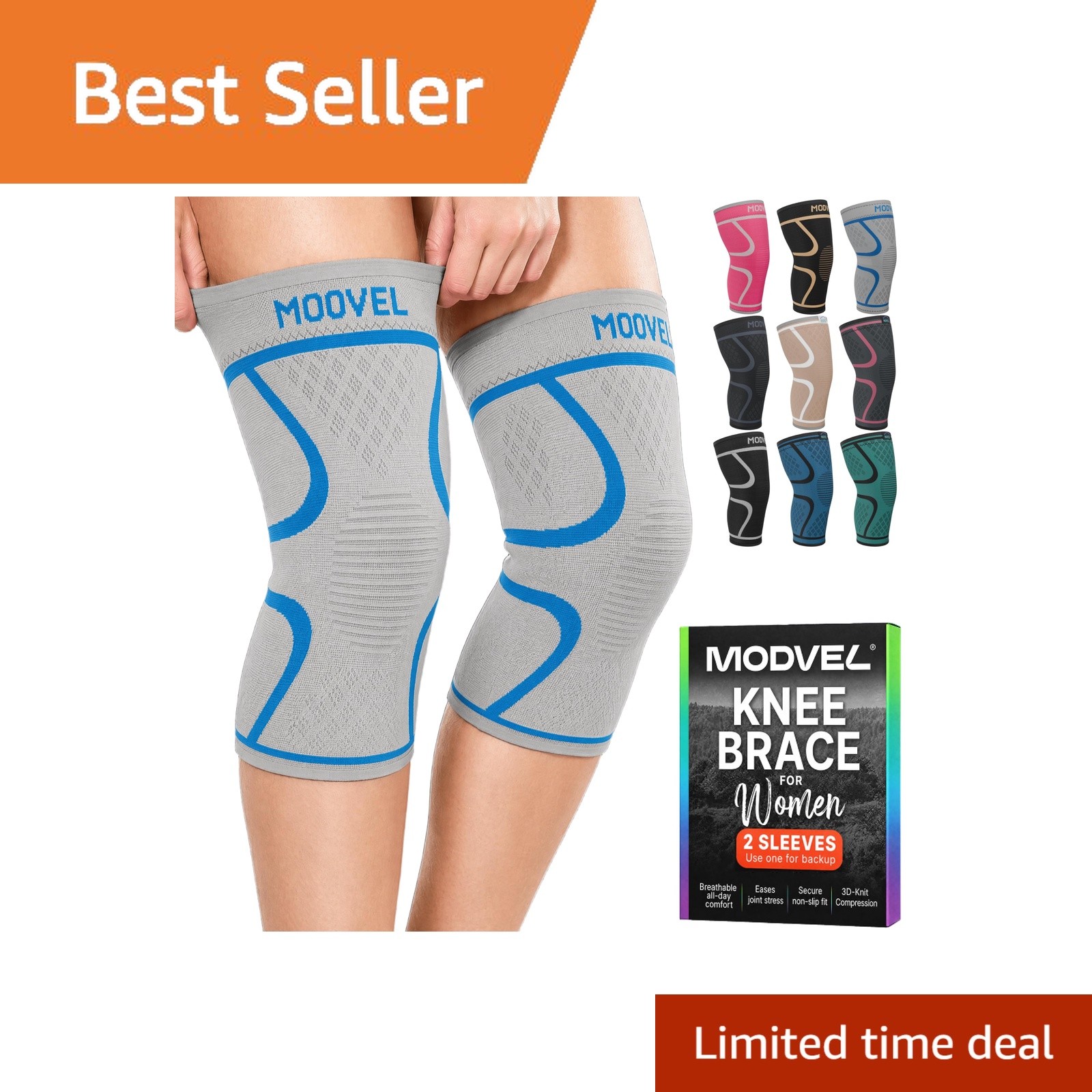 Modvel Knee Brace Grey/Blue Small Set A