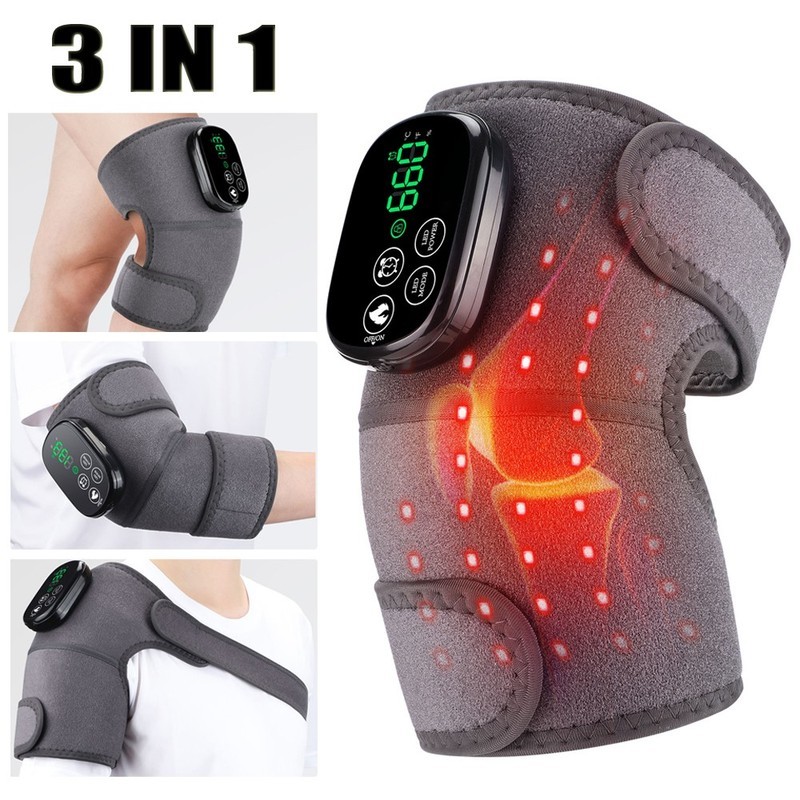 3-in-1 LED Red Light Therapy Pad – Rechargeable Heated Knee/Shoulder/Elbow Wrap