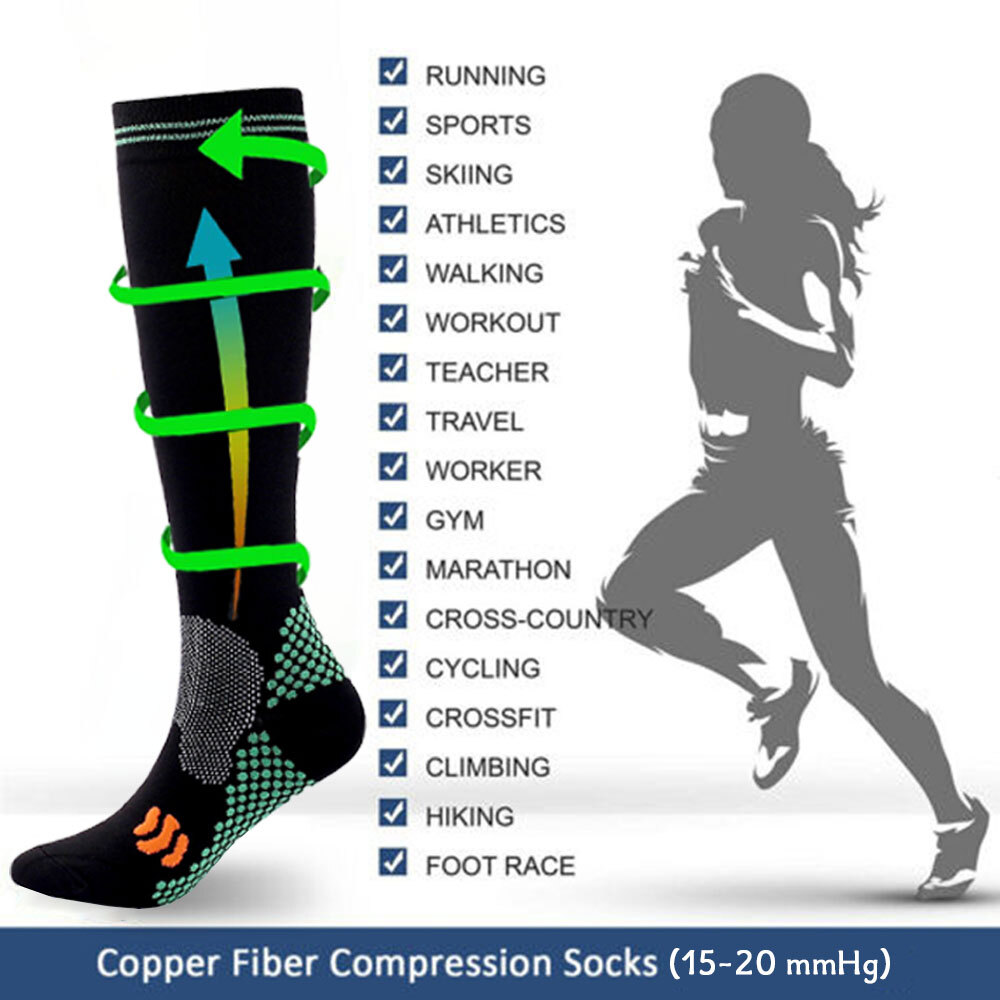 Compression Socks 20-30mmHg Support Medical Calf Leg Sport Men Women S/M L/XL