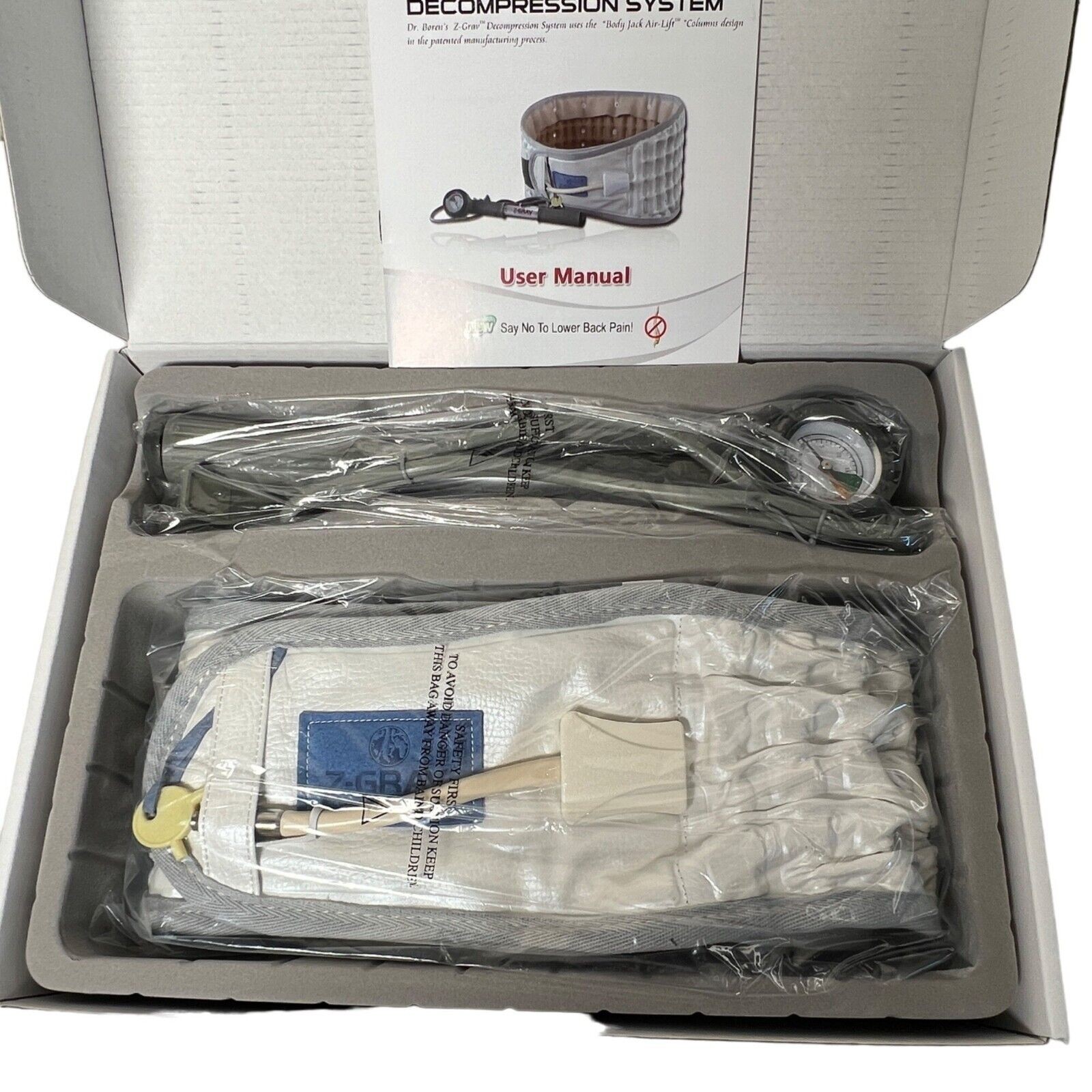 Z-Grav Spinal Decompression System Lumbar Belt For Back Pain Relief Size Large