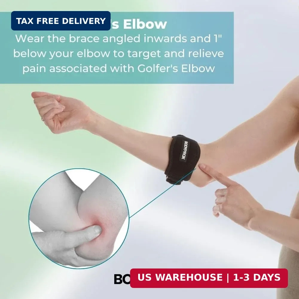 Elbow Brace 2 Pack for Tennis & Golfer’s Elbow Pain Relief