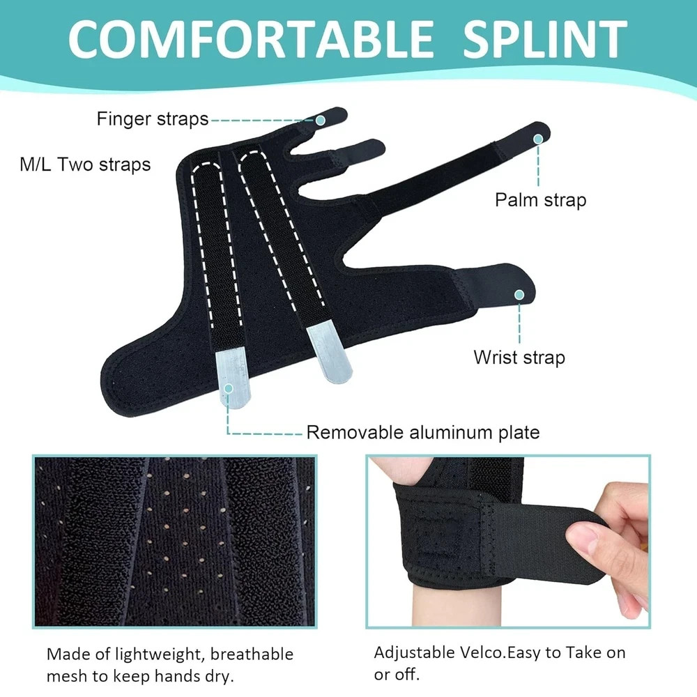 Metacarpal Finger Splint Hand Brace – Pinky Ring Finger Immobilizer For Boxer…