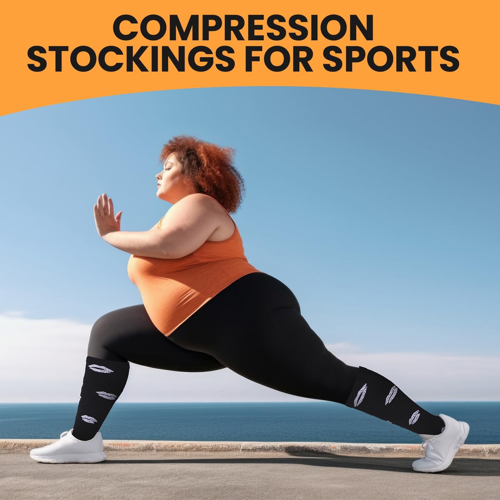 Plus Size Compression Socks 8 Pairs 20-30mmHg Wide Calf Knee Support Extra