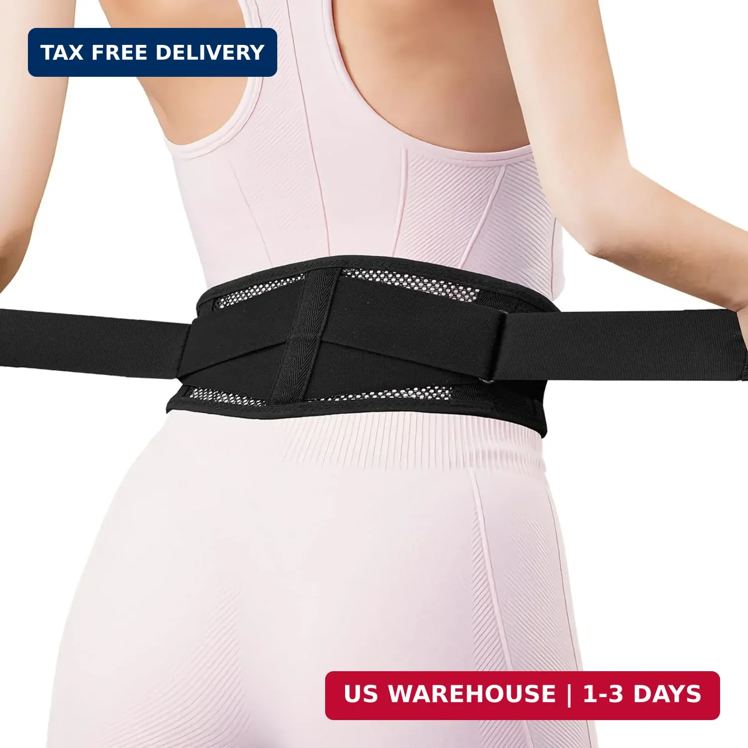 Slim & Narrow Back Brace for Lower Back Pain Women and Men, Lightweight & Thin B