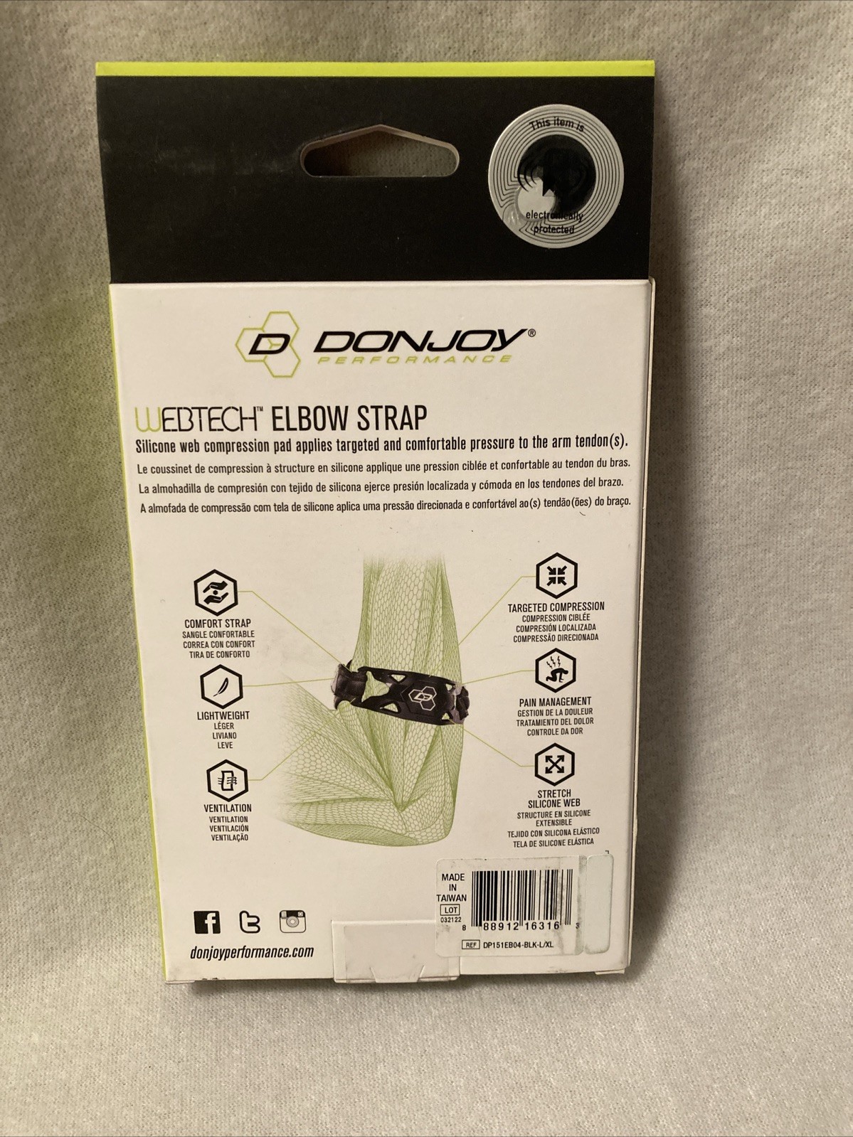 DonJoy Unisex Performance Silicone Tennis/Golf Elbow Strap L/XL Tendonitis