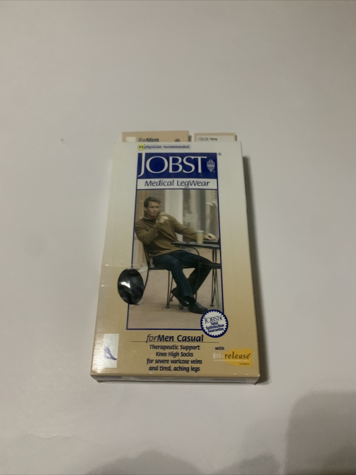 JOBST forMen Casual 30-40mmHg Knee High Socks Navy Knee CT Full Calf Large