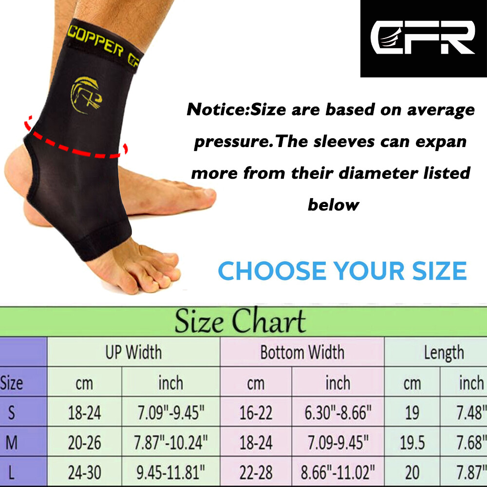 Copper Ankle Support Gym Compression Foot Sleeves Plantar Fascitis Socks Wrap DS