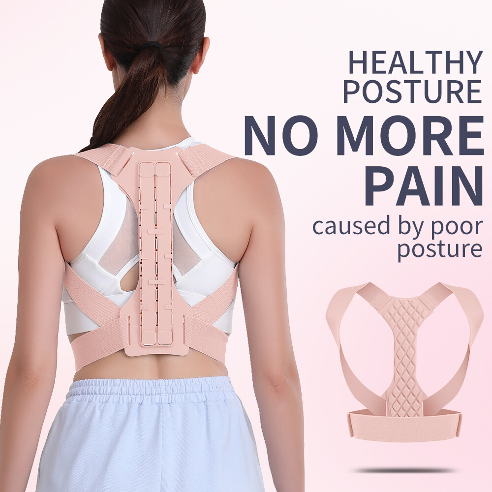 Posture Corrector Lumbar Lower Back Brace w/ Shoulder Support Adjustable Unisex