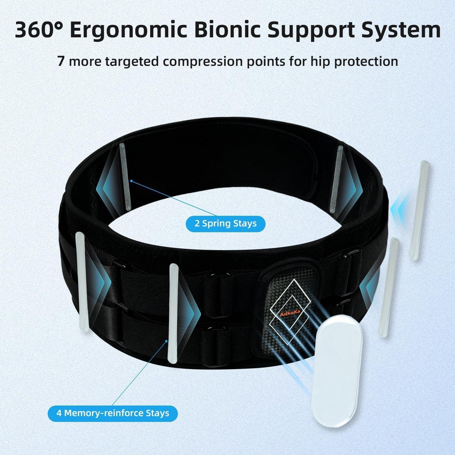Sacroiliac SI Joint Hip Belt for Women Men 8X Compression (Max) M/L Black