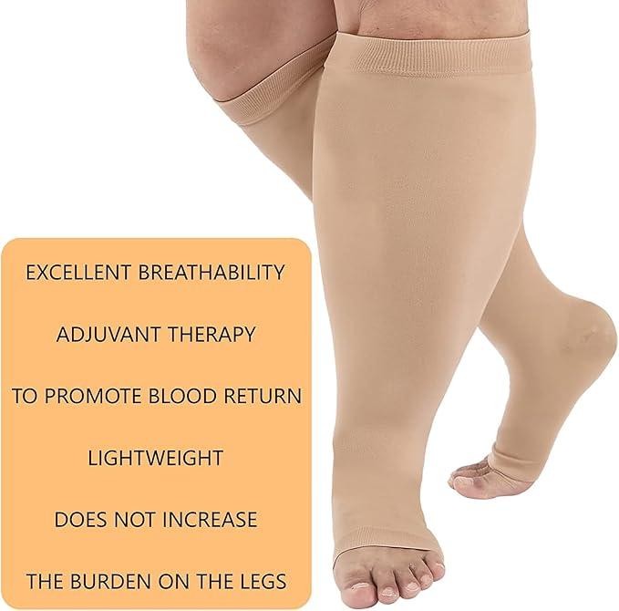 Premium Plus Size Compression Socks for Men Women Cycling Toeless Sport Socks