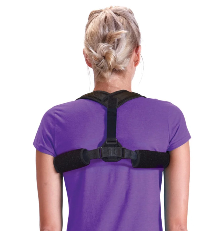 Spri Black Adjustable Breathable Unisex Posture Corrector One Size Fits Most